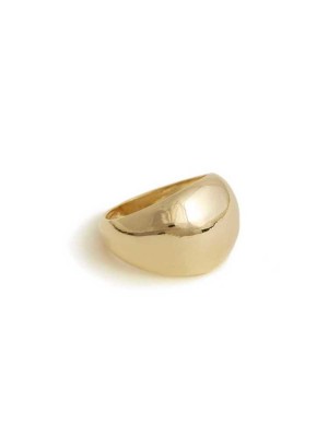 Gold Guess 14KT Dome Ring - Size 7 Women's Ring | 2834-WHXLP