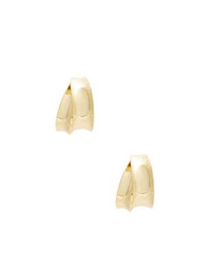 Gold Guess 14KT Gold Double Hoop Women's Earrings | 3916-JQNTZ