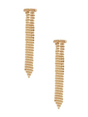 Gold Guess 14KT Plated Chainmail Women's Earrings | 4963-XUAMF