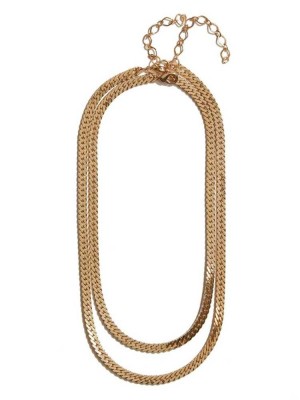 Gold Guess 14KT Plated Double Chain Women's Necklace | 0467-MZTPJ
