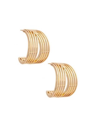 Gold Guess 14KT Plated Shield Women's Earrings | 8430-YLZXO