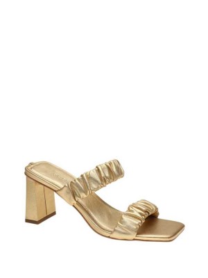 Gold Guess Aindrea Heeled Mules Women's Heels Shoes | 7591-HCLWZ