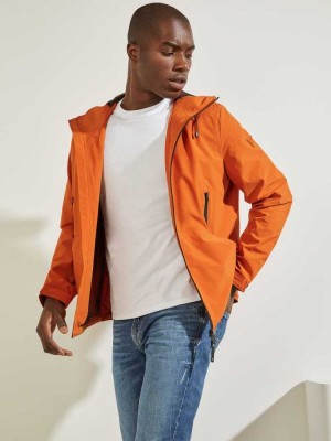 Gold Guess Eco Kaden Hooded Men's Jackets | 7164-SDVGC