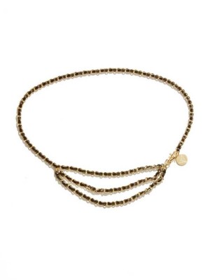Gold Guess Faux-Leather Chain Women's Belts | 3406-ZYGDO