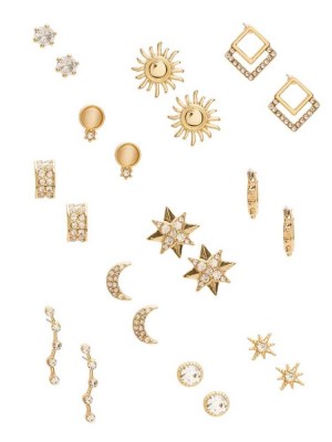 Gold Guess Glamour Stud Set Women's Earrings | 1932-HMJBW
