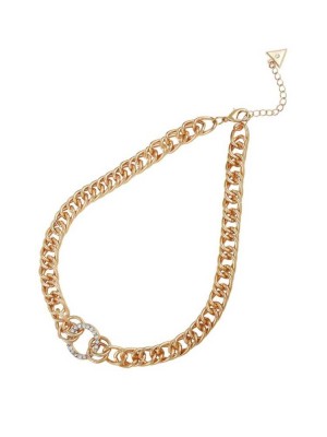 Gold Guess Gold-Tone Chain Women's Necklace | 5230-ELUYQ