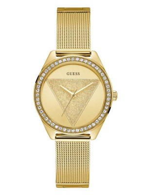 Gold Guess Gold-Tone Logo Analog Women's Watches | 7401-PXNCW