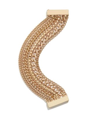 Gold Guess Gold-Tone Multi Chain Women's Bracelet | 0389-DBGAU