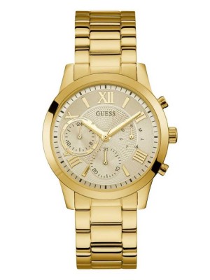 Gold Guess Gold-Tone Multifunction Men's Watches | 3079-QCYGO