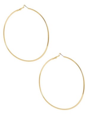 Gold Guess Gold-Tone Oversized Hoop Women's Earrings | 8265-QECNJ