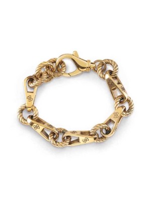 Gold Guess Gold-Tone Torchon Chain Women's Bracelet | 3591-IUGYM