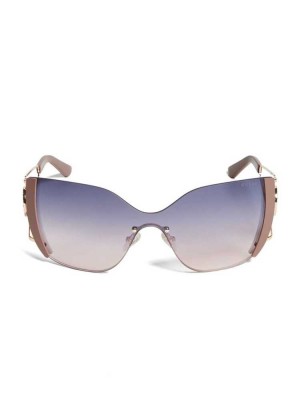 Gold Guess Lorin Cat-Eye Women's Sunglasses | 6792-BVSWJ