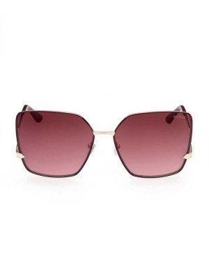 Gold Guess Oversized Square Zigzag Women's Sunglasses | 5713-JGSKC