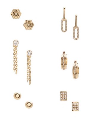 Gold Guess Peony Stud Set Women's Earrings | 9861-FALXJ
