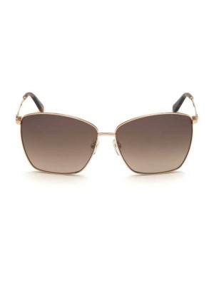 Gold Guess Square Metal Women's Sunglasses | 0359-MDVOJ