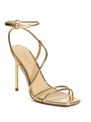 Gold Guess Strappy Cord Heeled Women's Heels Sandals | 3976-ICZEL