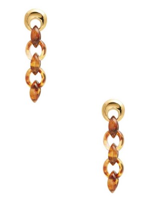 Gold Guess Tortoise Chain Women's Earrings | 5097-ADHGR