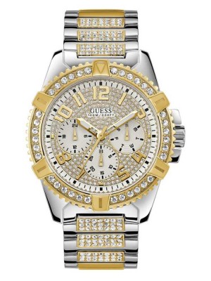 Gold Guess Two-Tone Multifunction Women's Watches | 7896-VGTPJ