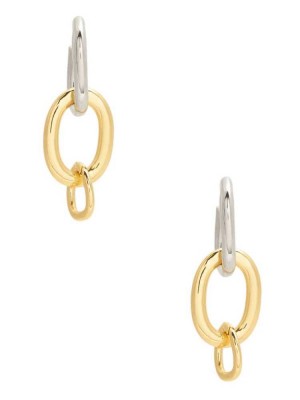 Gold Multicolor Guess Multi-Tone Chain Women's Earrings | 7946-RBQDM