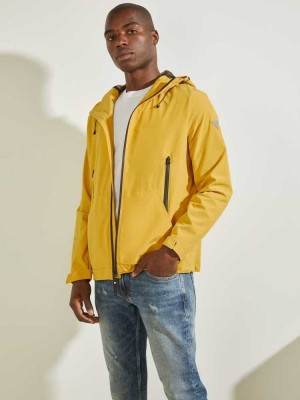 Gold Orange Guess Eco Kaden Hooded Men's Jackets | 0169-NQJUT