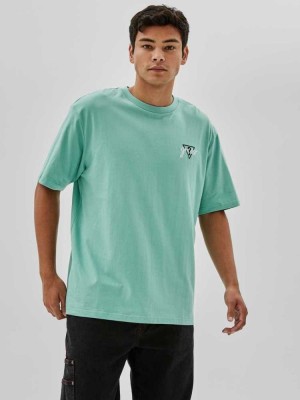 Green Blue Guess Originals x Anna Nicole Smith Men's T-Shirts | 4068-THZPQ