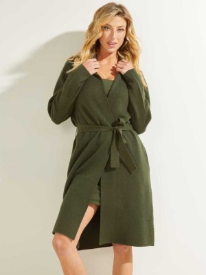 Green Guess Clarissa Cardigan Women's Sweaters | 0859-UVGPS