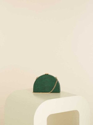 Green Guess Croc Clutch Women's Crossbodies | 5128-OBXGU