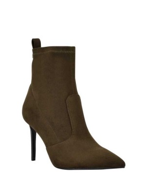 Green Guess Dafina Faux-Suede Sock Women's Booties | 0926-ULEFO