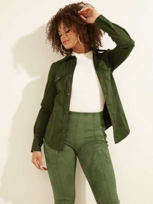 Green Guess Daisy Women's Shirts | 6315-ADWFB