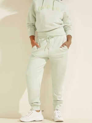 Green Guess Eco Annetta Contrast Women's Joggers | 1036-BOELR