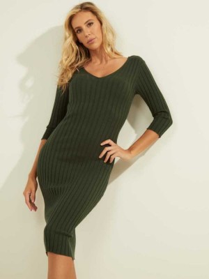 Green Guess Gisele Women's Dresses | 3407-KQLOD