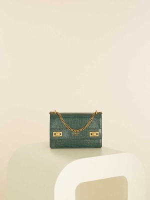 Green Guess Katey Croc Convertible Women's Crossbodies | 2019-YICGS