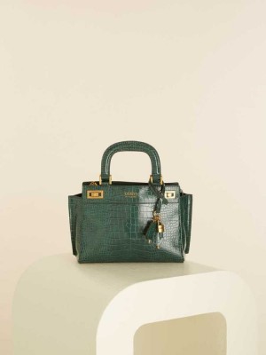 Green Guess Katey Croc Luxury Women's Satchels | 9216-YMCLP