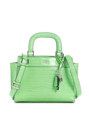 Green Guess Katey Girlfriend Women's Satchels | 9173-DOHMV
