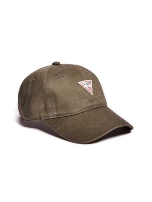 Green Guess Logo Baseball Women's Hats | 3746-CDLYP