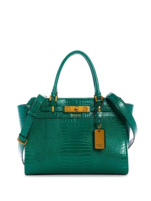 Green Guess Raffie Carryall Women's Crossbodies | 4653-QHKUC
