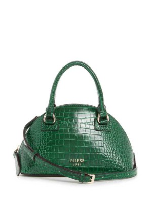 Green Guess Shilah Small Dome Women's Crossbodies | 5896-KHQLM