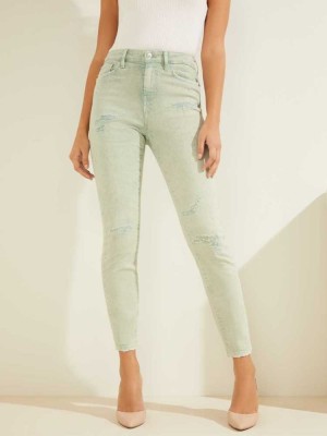 Green Guess Super-High Rise Ultimate Skinny Women's Jeans | 6019-INFQJ