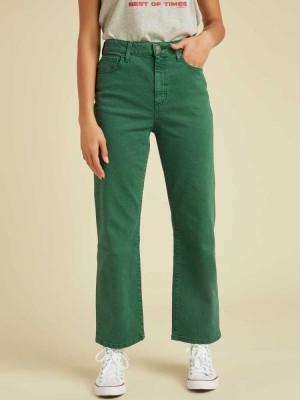 Green Wash Guess Originals Cropped Mom Women's Jeans | 0591-HIUZP