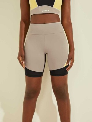 Grey Black Guess Dixie Biker Women's Shorts | 5201-RWJYO