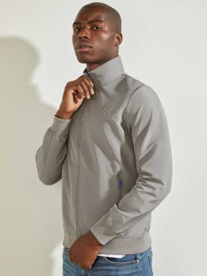 Grey Blue Guess Amos Bomber Men's Jackets | 2370-UDHLT