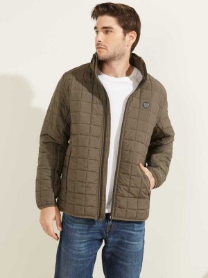 Grey Guess Active Nylon Puffer Men's Jackets | 7581-CSVLH
