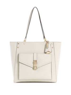 Grey Guess Albury Faux-Leather Women's Totes | 7256-XQVZU