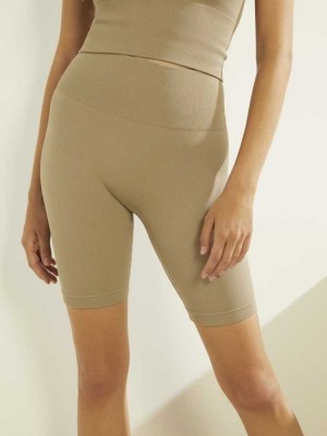 Grey Guess Alma Seamless Biker Women's Shorts | 7463-ZIKUH