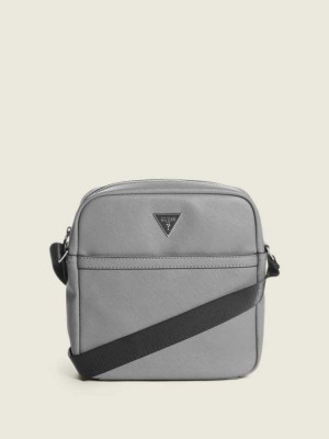 Grey Guess Certosa Flat Men's Crossbodies | 4905-WRIDS