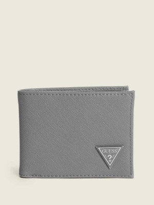 Grey Guess Certosa Leather Billfold Men's Wallets | 3906-AFTKB