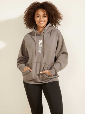 Grey Guess Eco Alisha Hooded Women's Sweatshirt | 8950-KSYQC