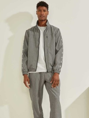 Grey Guess Eco Nivek Zip-Up Men's Jackets | 7615-VSQEI