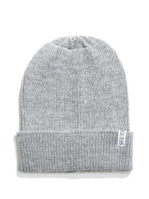Grey Guess Elliot Patch Men's Beanie | 3461-WAJFN