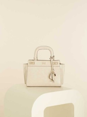 Grey Guess Katey Girlfriend Women's Satchels | 9182-MKDBG